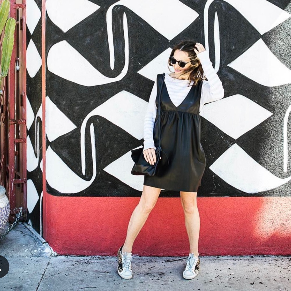 Zara vegan leather dress